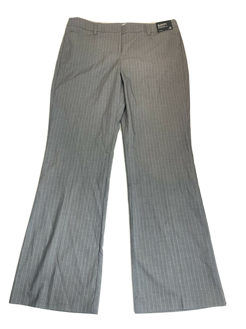 new york and company 7th ave Bootcut Gray Pin Stripe Stretch Pants Size 12